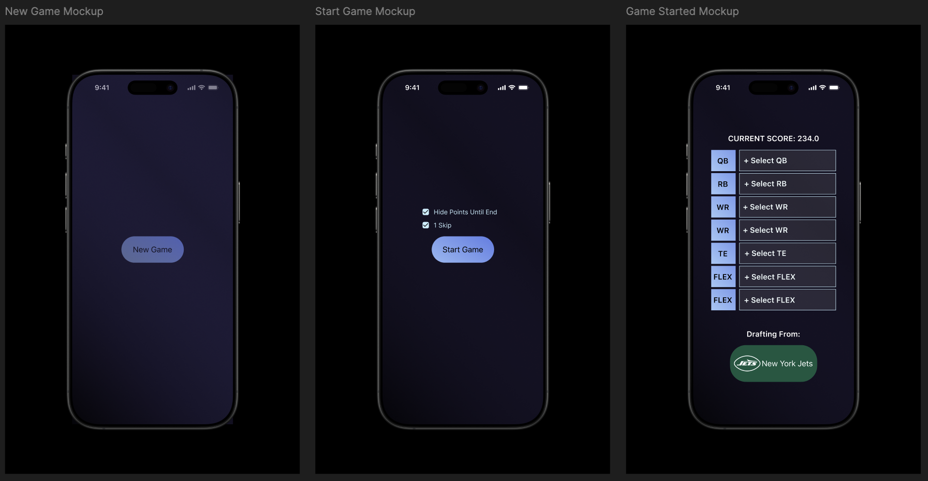 Three Screen Designs