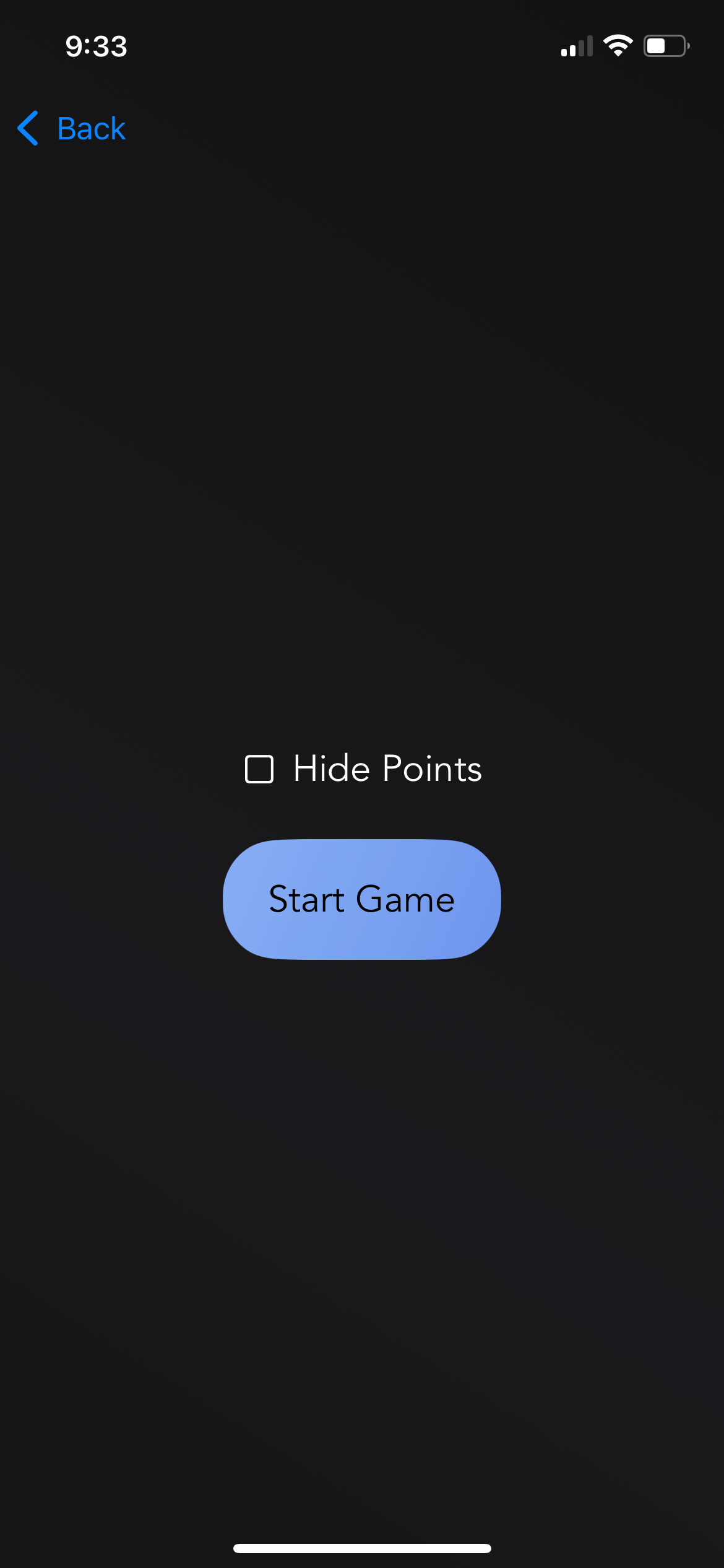 Start Screen Implementation